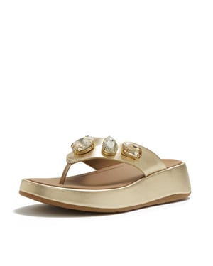 FitFlop F-mode ultra-jewel leather toe-post sandals