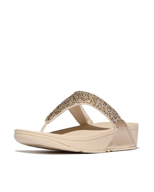 FitFlop Lulu crystal-mix metallic toe-post sandals