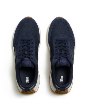 FitFlop F-mode flow crystal denim/suede sneakers
