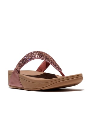 FitFlop Lulu crystal-mix metallic toe-post sandals