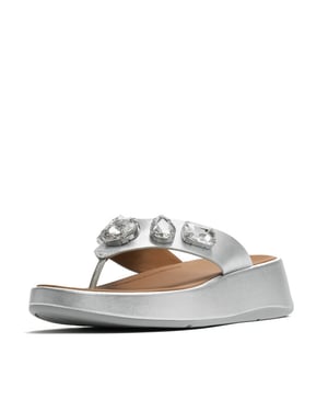 FitFlop F-mode ultra-jewel leather toe-post sandals