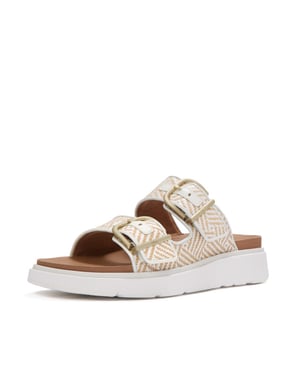 FitFlop Gen-ff buckle graphic-weave two-bar slides