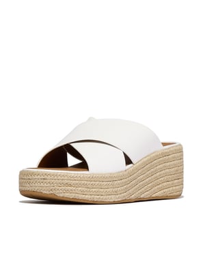 FitFlop Platfforms espadrille leather wedge cross slides