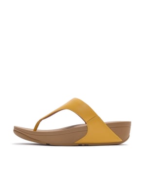 FitFlop Lulu lederen teenslipper microwobbleboard-zool technologie