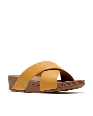 FitFlop Lulu cross slide sandals leather