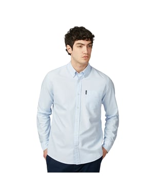 Ben Sherman Heren Signature Oxford overhemd met lange mouwen (Sky)