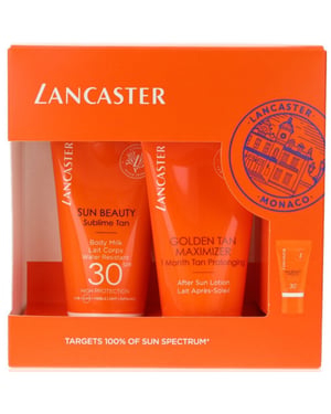 Lancaster Sun Beauty Gift Set: Body Milk SPF30 50ml + After Sun Golden Maximizer 50ml + Face SPF30 3ml