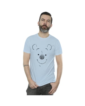Disney Heren Winnie De Poeh Winnie De Poeh Gezicht T-Shirt (Babyblauw)