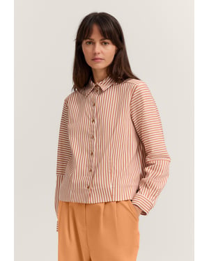 Bugatti Damen Gestreepte blouse van katoenmix
