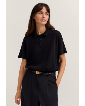 Bugatti Damen T-shirt van gestructureerd katoenmengsel