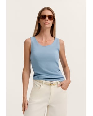 Bugatti Damen T-shirt van geribbelde jersey van viscose-mix