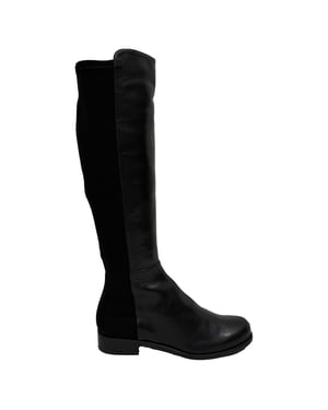 Stuart Weitzman 5050 Over The Knee Boots in Black Leather and Suede