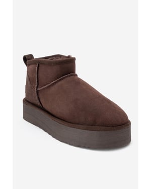 Havana Leren Platform Enkellaars