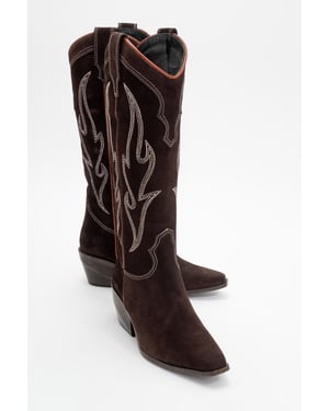 Pietro Leren Western Kniehoge Laars