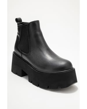Clen Läder Plattform Chelsea Boot