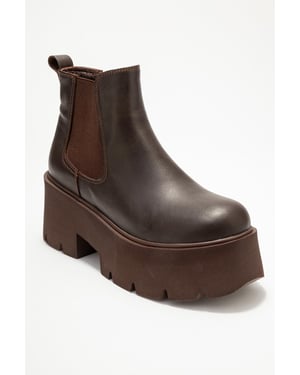 Clen Läder Plattform Chelsea Boot