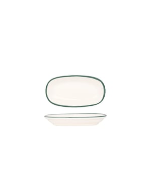Rinart Serveerschaal green edge porselein 16x9 cm set van 2