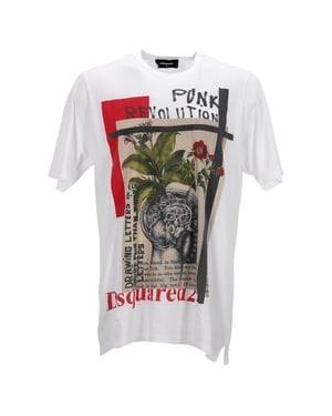 Dsquared2 Mönstrad T-shirt i Vit Bomull