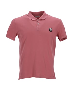 Alexander Mcqueen Skull Polo Shirt in Pink Cotton