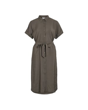 Vila Vihula ss midi shirt dress noos taupe