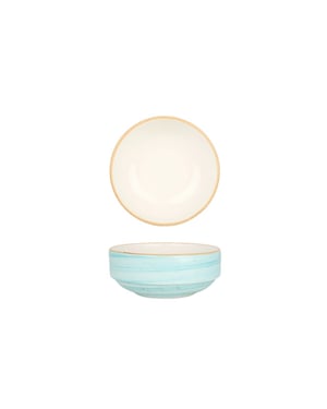 Bonna Kommetje aqua porselein 14 cm (500cc) set van 2