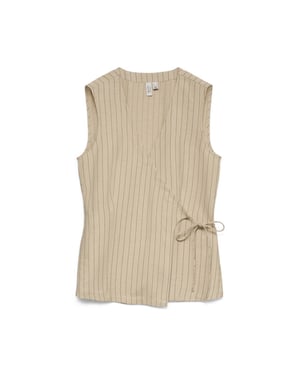 Vero Moda vmkiara s/l wrap top wvn btq 10344222 oatmeal