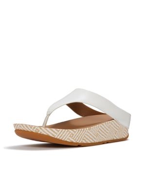 FitFlop Lulu lux graphic-weave leather toe-post sandals