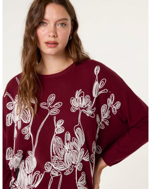 Embroidered Round Neck Jumper