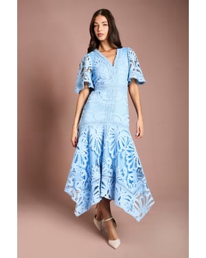 Placement Lace Hanky Hem Dress