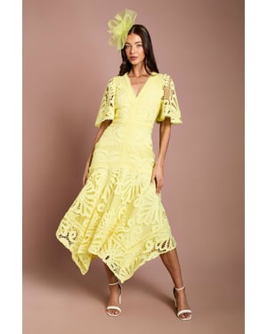 Placement Lace Hanky Hem Dress