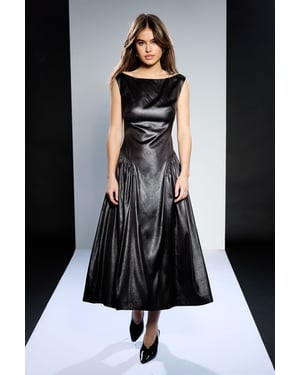 Runway 1.8.1.8 Bardot Neck Peplum Detail Dress