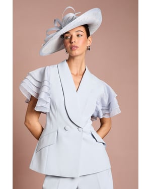 Lisa Tan Frill Sleeve Statement Blazer