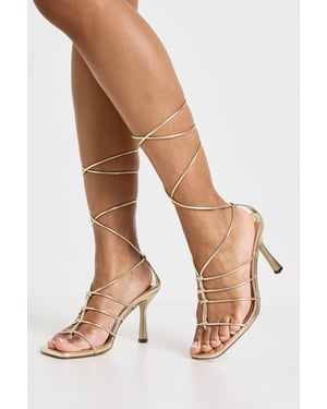 Square Toe Strappy Caged Detail High Heel