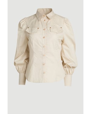 Cotton Sateen Pocket Detail Woven Shirt
