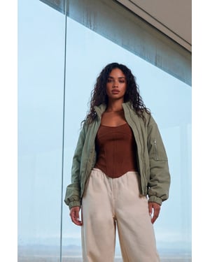 Funnel Neck Bomber Jacket