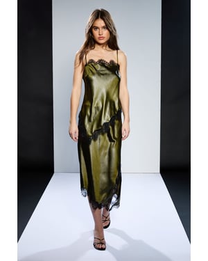 Runway 1.8.1.8 Pu Satin Slip Skirt