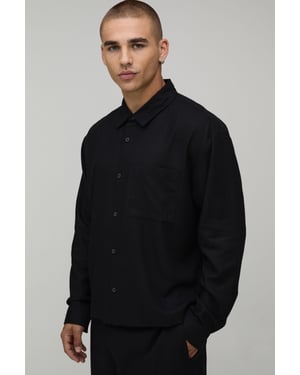 Oversized Boxy Linen Blend Shirt