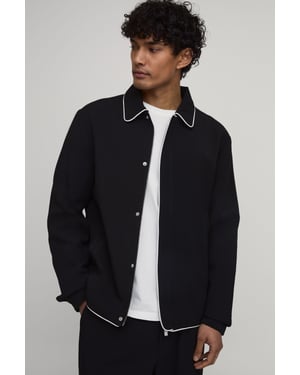 Tall Tailored Zip Up Contrast Piping Co-ord Harrington Jacket