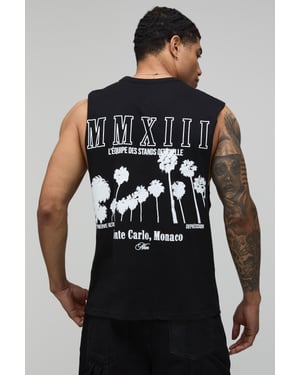 Black Regular Palm Graphic Tank