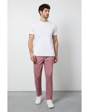 Pink Slim Fit Chino Trousers