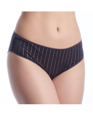 Women's Microfiber Bikini Bottoms with Elegant Striped Fabric VANESA