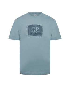 Men's C.P. Company 30/1 Jersey Logo Label T-Shirt in Blue
