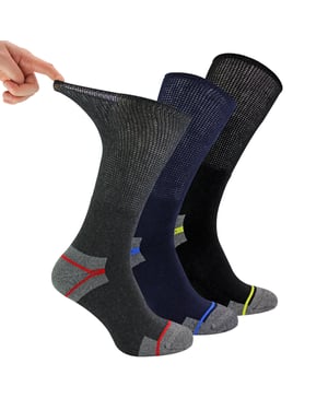 Multipack Mens Diabetic Work Socks | Non Elastic Breathable Diabetic Socks