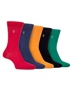 5 Pack Mens Bamboo Patterned Socks - Soft Breathable Stylish Everyday Comfort