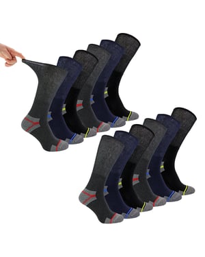 Multipack Mens Diabetic Work Socks | Non Elastic Breathable Diabetic Socks