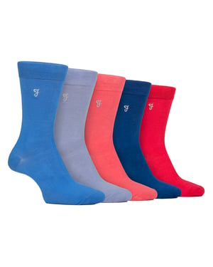5 Pack Mens Bamboo Patterned Socks - Soft Breathable Stylish Everyday Comfort