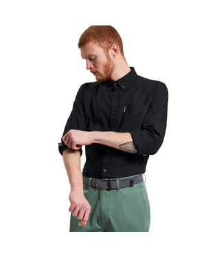 Ben Sherman Heren Signature Oxford overhemd met lange mouwen (Zwart)