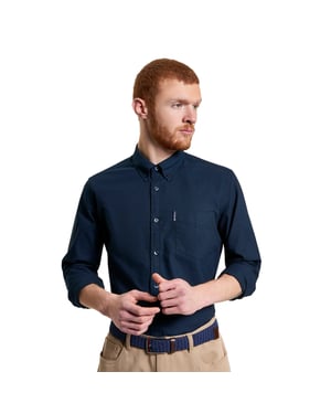 Ben Sherman Heren Signature Oxford overhemd met lange mouwen (Donkere marine)