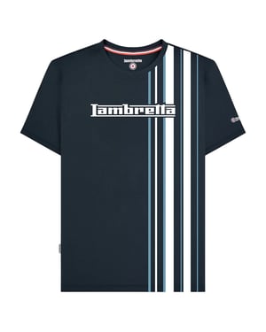 Lambretta Mens Racing Stripe T-Shirt (Navy/Smoke Blue)