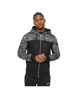 Crosshatch Heren Branton Volledige Ritssluiting Hoodie (Zwart)